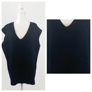 Caslon V-Neck Black Sleeveless 1X Top